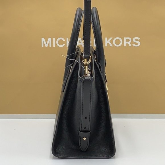 Michael Kors Avril Small Leather Top-Zip Satchel Black color - Picture 11 of 16